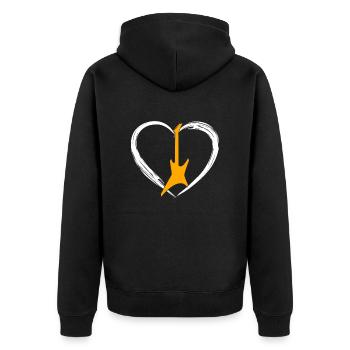 Egitarre Heart - Unisex Premium Organic Zip Hoodie - black - Back - Nico (187cm)
