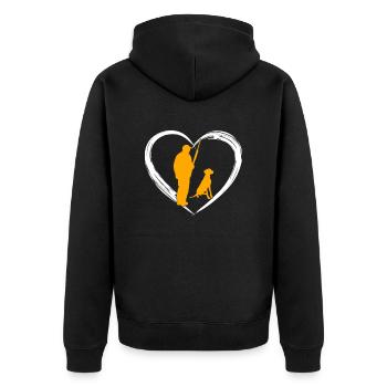 Jagd Liebhaber - Unisex Premium Bio Zip Hoodie - Schwarz - Hinten - Nico (187cm)