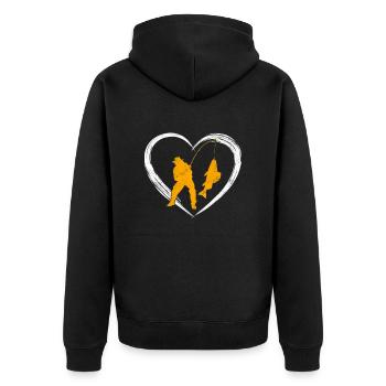 Amour du cœur de pêche - Veste à capuche bio Premium Unisexe - noir - Dos - Nico (187cm)