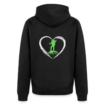 amour de l’alpinisme - Veste à capuche bio Premium Unisexe - noir - Dos - Nico (187cm)