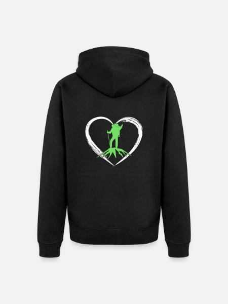 mountaineering love - Unisex Premium Organic Zip Hoodie - black