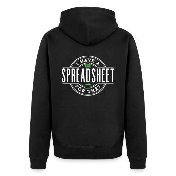 I have a spreadsheet for this table accountant - Unisex Premium Organic Zip Hoodie - black - Back - Nico (187cm)