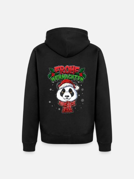 Frohe Weihnachten - Unisex Premium Bio Zip Hoodie - Schwarz