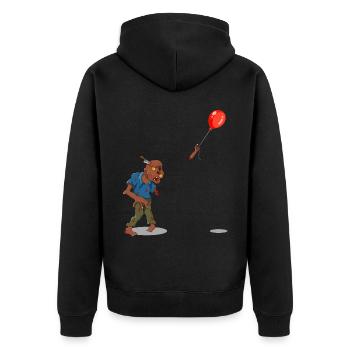 Horror Halloween Zombie - Unisex Premium Organic Zip Hoodie - black - Back - Nico (187cm)