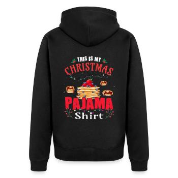 Weihnachtspfannkuchen Pajama - Unisex Premium Bio Zip Hoodie - Schwarz - Hinten - Nico (187cm)