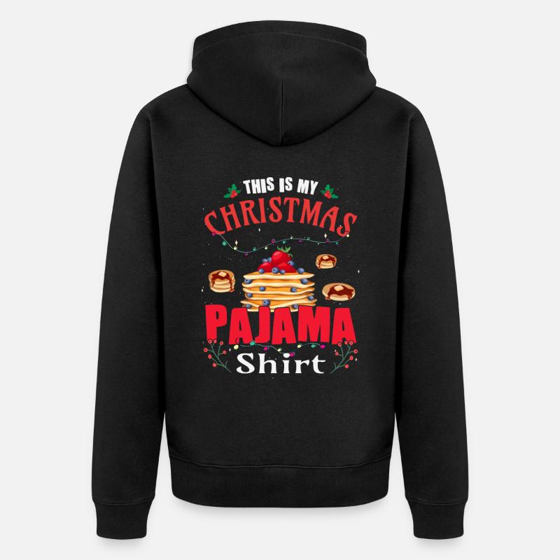 Crêpes de Noël Pyjama - Veste à capuche bio Premium Unisexe - noir