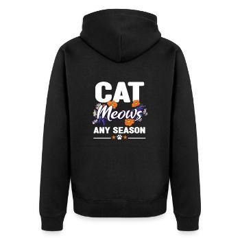 Cats Pet Strong Cat Miau Kitty - Unisex Premium Organic Zip Hoodie - black - Back - Nico (187cm)