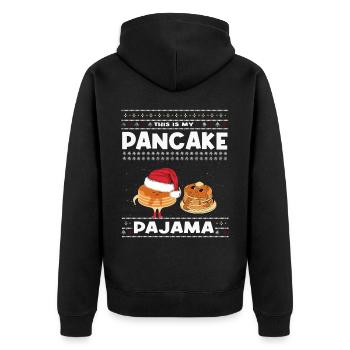 Weihnachtspfannkuchen Pajama - Unisex Premium Bio Zip Hoodie - Schwarz - Hinten - Nico (187cm)