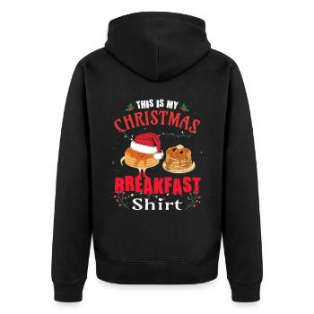Ceci est ma crêpe de Noël - Veste à capuche bio Premium Unisexe - noir - Dos - Nico (187cm)