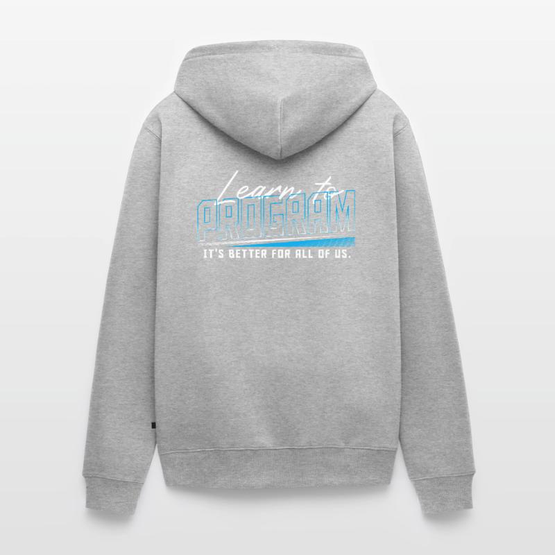 HTML Binary Code Hacking Programmer Unisex Premium Organic Zip Hoodie