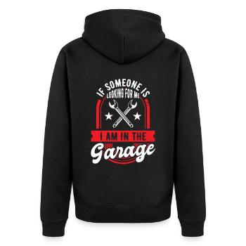 Garage Car Craftsman - Unisex Premium Organic Zip Hoodie - black - Back - Nico (187cm)