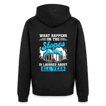 Snowboard Skiing Snowboarder - Unisex Premium Organic Zip Hoodie - black - Back - Nico (187cm)