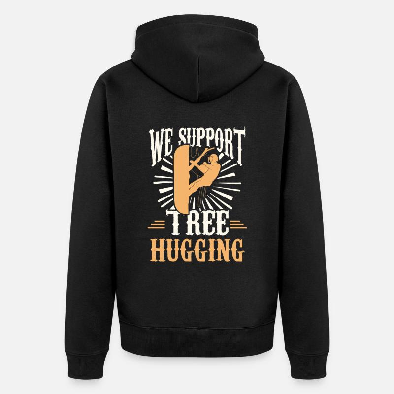 Baumpfleger Waldholzfäller - Unisex Premium Bio Zip Hoodie - Schwarz