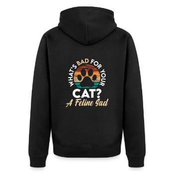 Feline Cat Kitten Breeder - Unisex Premium Organic Zip Hoodie - black - Back - Nico (187cm)