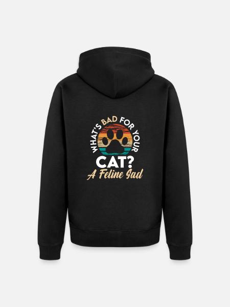 Feline Cat Kitten Breeder - Unisex Premium Organic Zip Hoodie - black