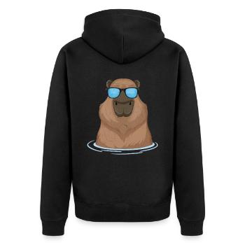Cool Capybara Lunettes de soleil Rongeurs Capybaras - Veste à capuche bio Premium Unisexe - noir - Dos - Nico (187cm)