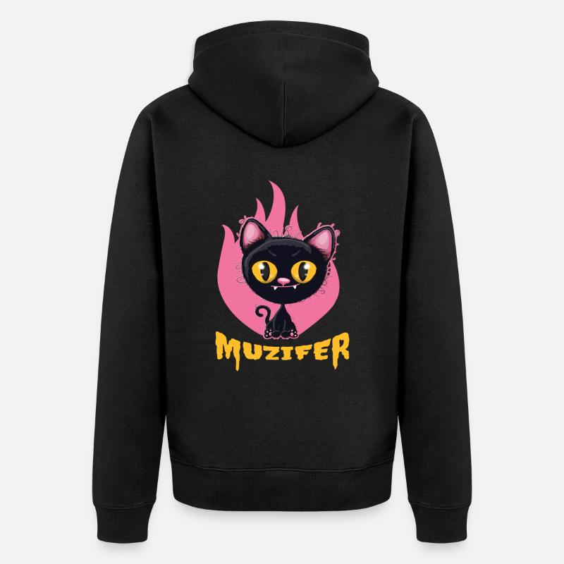 Muzifer Devil Lutzifer Chaton - Veste à capuche bio Premium Unisexe - noir