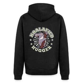 Koala Bär Koalafied - Unisex Premium Bio Zip Hoodie - Schwarz - Hinten - Nico (187cm)