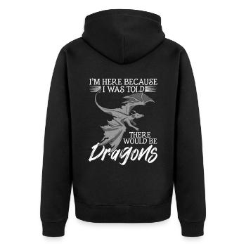 Mittelalterliche Männer Jungen Drachenliebhaber - Unisex Premium Bio Zip Hoodie - Schwarz - Hinten - Nico (187cm)