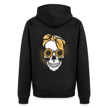 Crâne Tournesol Mère jardinage Mère - Veste à capuche bio Premium Unisexe - noir - Dos - Nico (187cm)