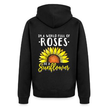 Jardin Tournesols Femmes Jardinage Fleurs - Veste à capuche bio Premium Unisexe - noir - Dos - Nico (187cm)