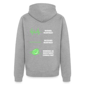 Investment Consultant Stock Market - Unisex Premium Bio Zip Hoodie - Grau meliert - Hinten - Nico (187cm)