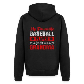 Mon joueur de baseball préféré m’appelle grand-mère - Veste à capuche bio Premium Unisexe - noir - Dos - Nico (187cm)