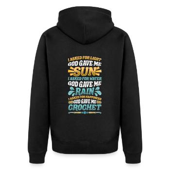 Crocheter des fils chanceux - Veste à capuche bio Premium Unisexe - noir - Dos - Nico (187cm)