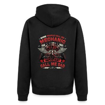Mechaniker Das Wichtigste Call Me Dad Auto - Unisex Premium Bio Zip Hoodie - Schwarz - Hinten - Nico (187cm)