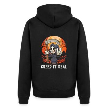 Creep It Real Halloween Costume Halloween Party - Unisex Premium Organic Zip Hoodie - black - Back - Nico (187cm)