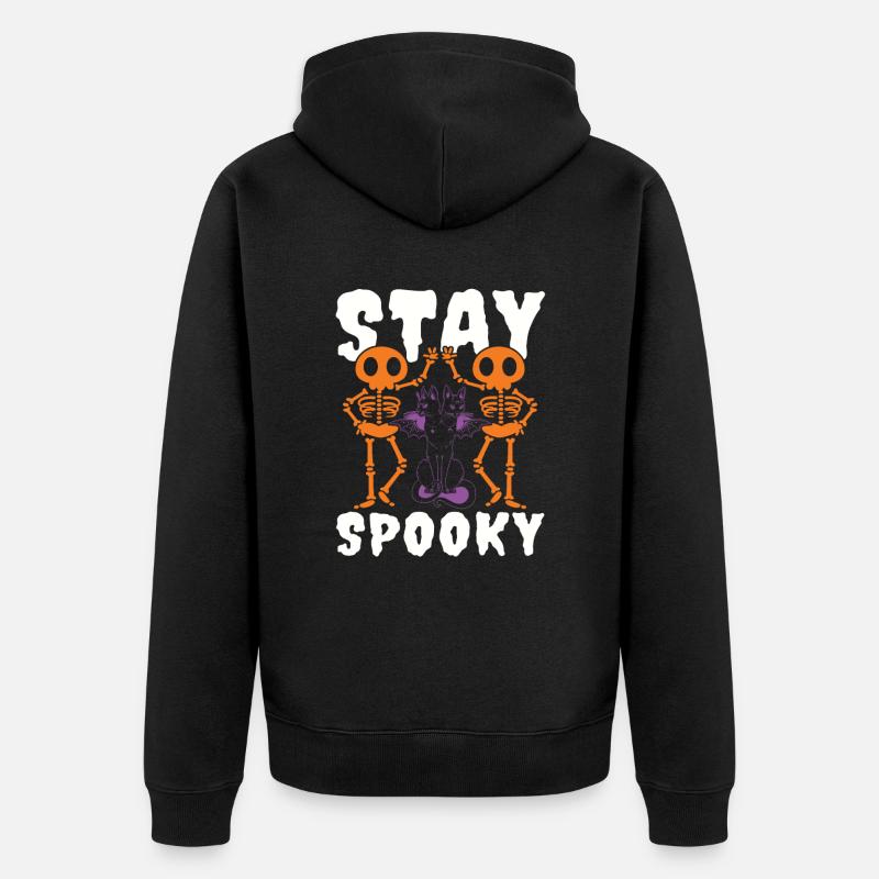 Restez effrayant - Veste à capuche bio Premium Unisexe - noir