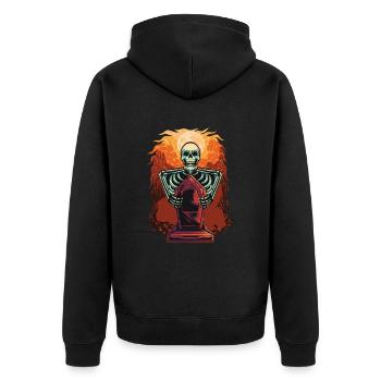 Squelette Pierre tombale Halloween Costume Halloween - Veste à capuche bio Premium Unisexe - noir - Dos - Nico (187cm)