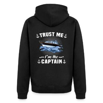 Captain Boat Owner Boating - Unisex Premium Organic Zip Hoodie - black - Back - Nico (187cm)