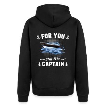 Captain Boat Owner Boating - Unisex Premium Organic Zip Hoodie - black - Back - Nico (187cm)