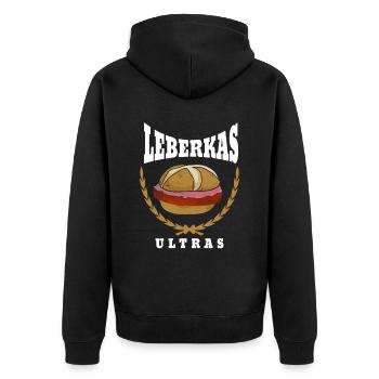 Leberkas Ultras - Unisex Premium Bio Zip Hoodie - Schwarz - Hinten - Nico (187cm)