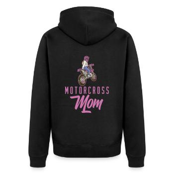 Motorrad Motorradfahrer Dirt Bike Motorcross Mom - Unisex Premium Bio Zip Hoodie - Schwarz - Hinten - Nico (187cm)