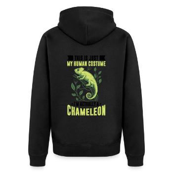 Human Costume Chameleon Lizard Reptile - Unisex Premium Organic Zip Hoodie - black - Back - Nico (187cm)