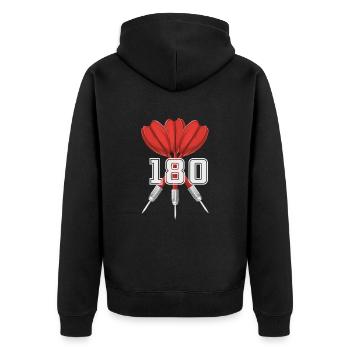 DART - Dart with 180 - I play DART - Unisex Premium Organic Zip Hoodie - black - Back - Nico (187cm)