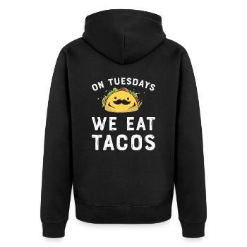 Taco Mexican Food Mexique Tortilla Burrito - Veste à capuche bio Premium Unisexe - noir - Dos - Nico (187cm)