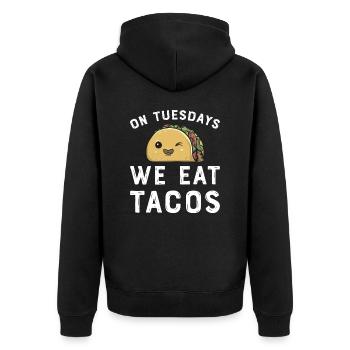 Taco Mexican Food Mexique Tortilla Burrito - Veste à capuche bio Premium Unisexe - noir - Dos - Nico (187cm)
