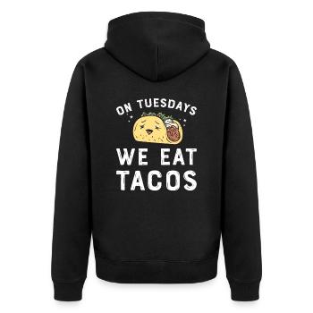 Taco Mexican Food Mexique Tortilla Burrito - Veste à capuche bio Premium Unisexe - noir - Dos - Nico (187cm)