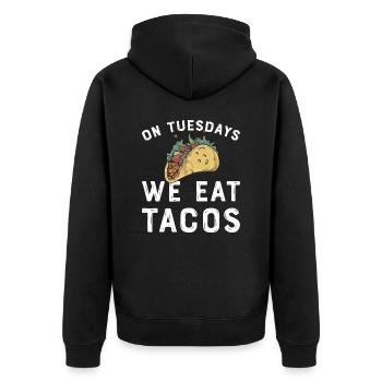 Taco Mexican Food Mexique Tortilla Burrito - Veste à capuche bio Premium Unisexe - noir - Dos - Nico (187cm)