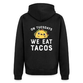 Taco Mexican Food Mexique Tortilla Burrito - Veste à capuche bio Premium Unisexe - noir - Dos - Nico (187cm)