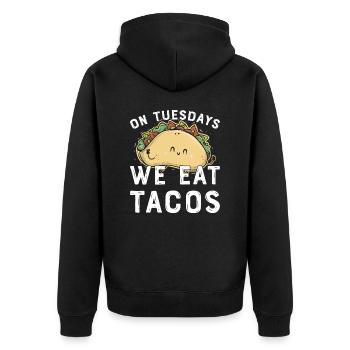 Taco Mexican Food Mexique Tortilla Burrito - Veste à capuche bio Premium Unisexe - noir - Dos - Nico (187cm)