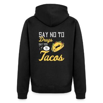 Taco Mexican Food Mexique Tortilla Burrito - Veste à capuche bio Premium Unisexe - noir - Dos - Nico (187cm)