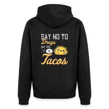 Taco Mexican Food Mexique Tortilla Burrito - Veste à capuche bio Premium Unisexe - noir - Dos - Nico (187cm)