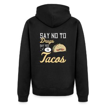 Taco Mexican Food Mexique Tortilla Burrito - Veste à capuche bio Premium Unisexe - noir - Dos - Nico (187cm)