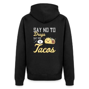 Taco Mexican Food Mexique Tortilla Burrito - Veste à capuche bio Premium Unisexe - noir - Dos - Nico (187cm)