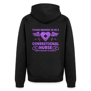 Bien que suffisant pour être une infirmière correctionnelle - Veste à capuche bio Premium Unisexe - noir - Dos - Nico (187cm)