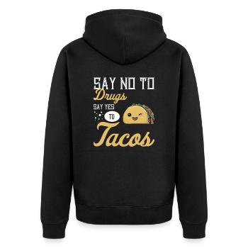 Taco Mexican Food Mexique Tortilla Burrito - Veste à capuche bio Premium Unisexe - noir - Dos - Nico (187cm)